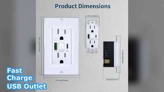 ช่องเสียบ USB ชาร์จเร็วพร้อมไฟกลางคืน
